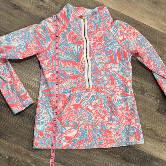 Lilly Pulitzer skipper 1/4 zip pullover in pink sun ray summer size XS - Picture 9 of 10